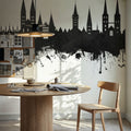 Lubeck Germany Skyline Black & White Mural Wallpaper - room preview 02