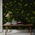 Winter Berries, Night Mural Wallpaper - room preview 02