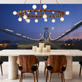 Twilight Bridge Crossing Mural Wallpaper - room preview 02