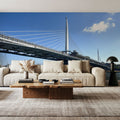 Urban Suspension Bridge Mural Wallpaper - room preview 02