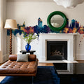 Tallahassee Florida Skyline Blue & Bronze Mural Wallpaper - room preview 02
