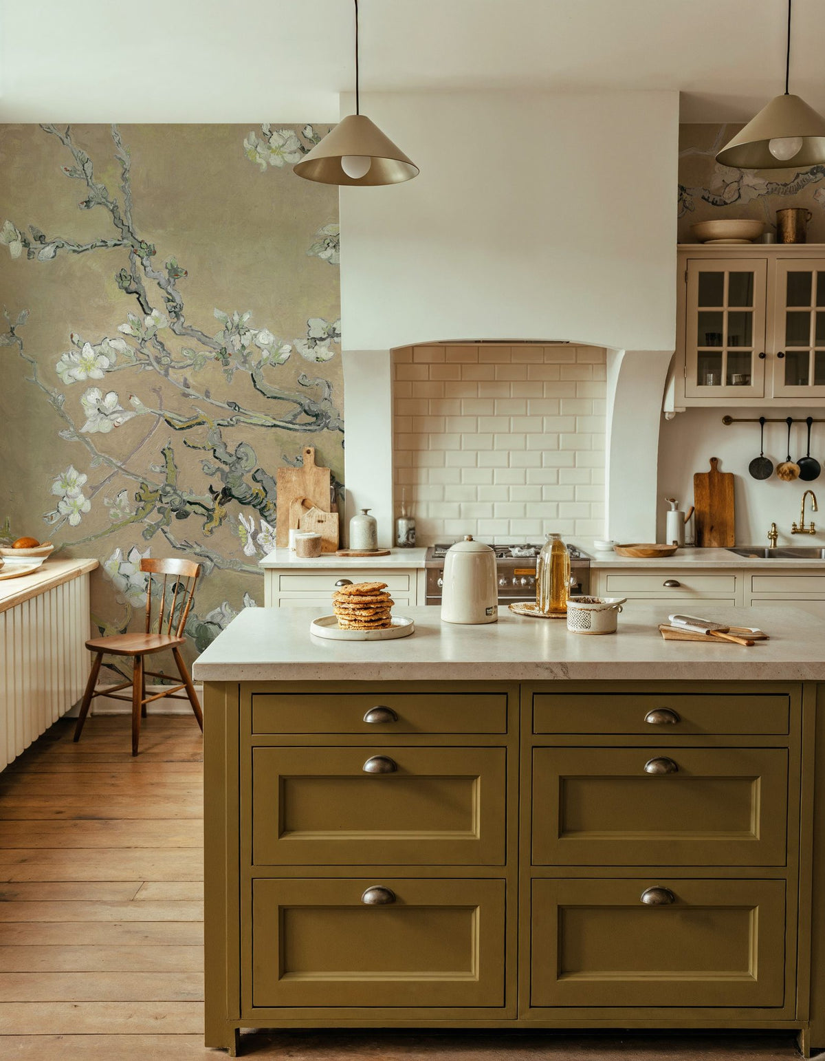Almond Blossom, Warm Sand Mural Wallpaper - room preview 02