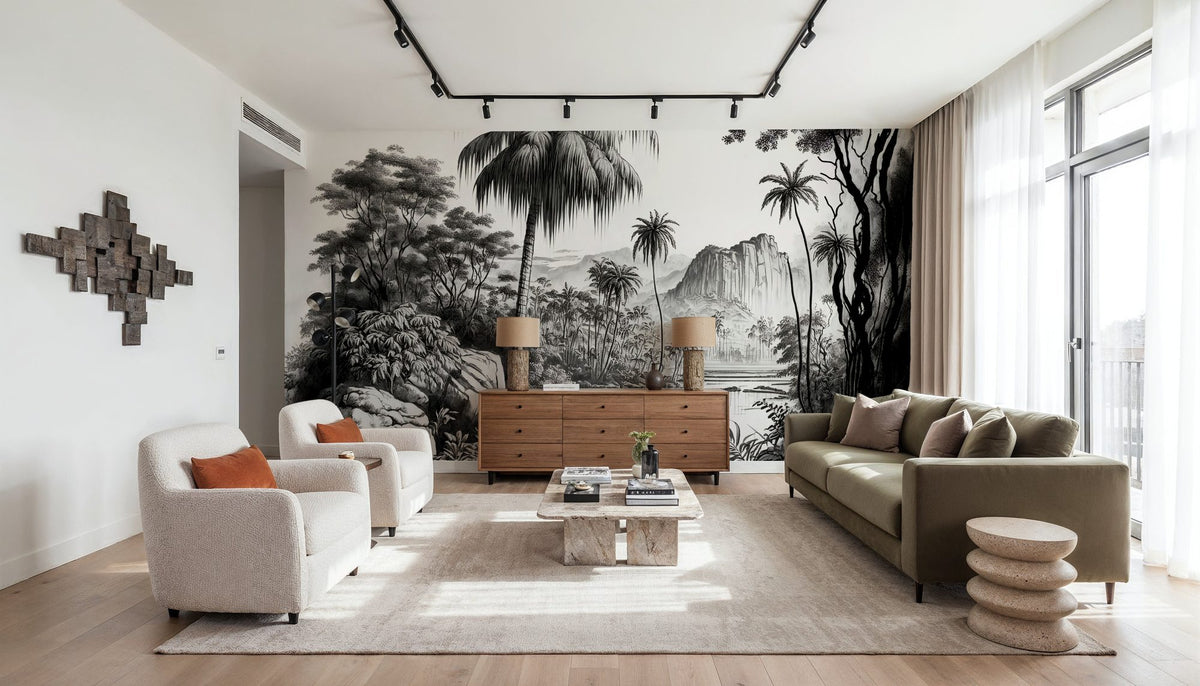Tropical Riverbank Mural Wallpaper - room preview 02