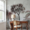 Tropical Forest Strolls Light Blue Mural Wallpaper - room preview 02