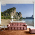 Tropical Cliff Paradise Mural Wallpaper - room preview 02