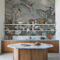 Birds of Paradise Blue Mural Wallpaper - room preview 02