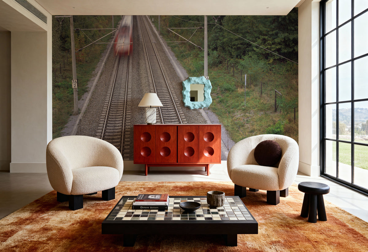 Forest Railway Express Mural Wallpaper - room preview 02