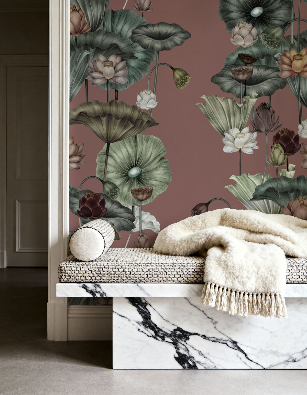 Magical Lotus, Rose Mural Wallpaper - room preview 02