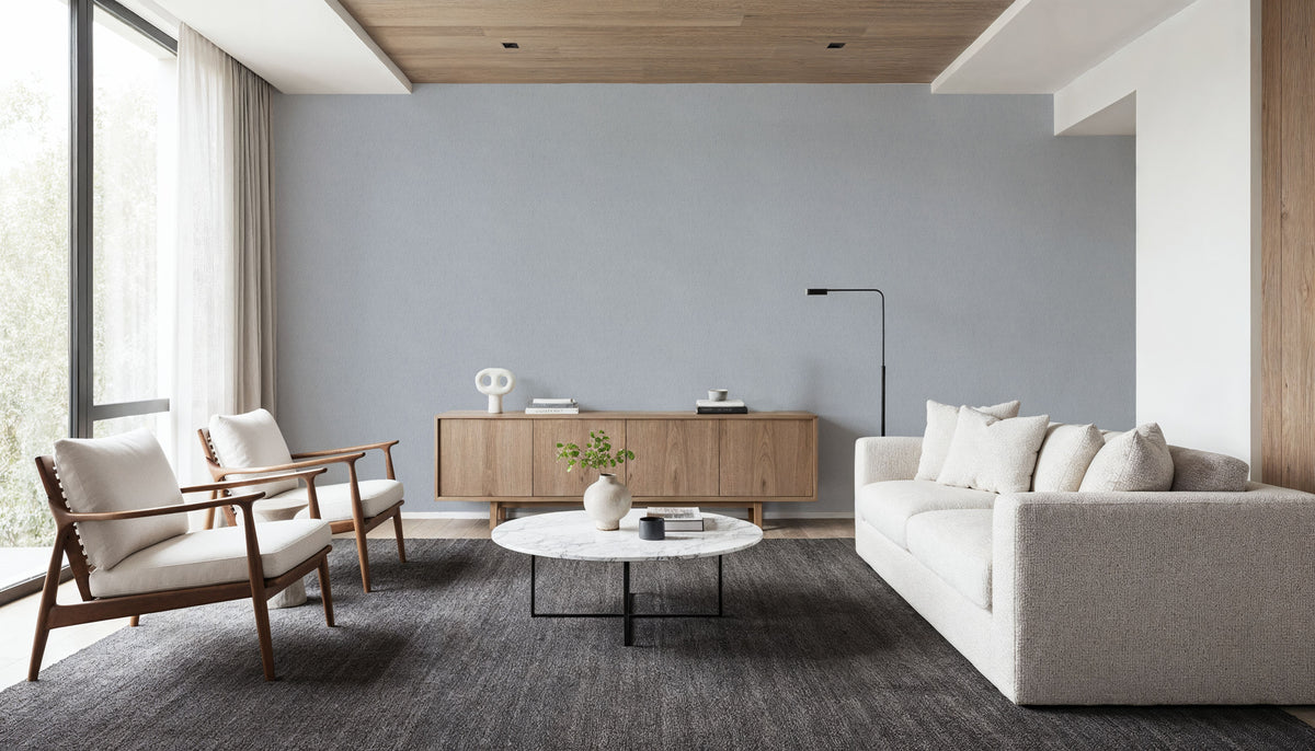 Faux Sand Stucco Finish, Ice Blue Mural Wallpaper - room preview 02
