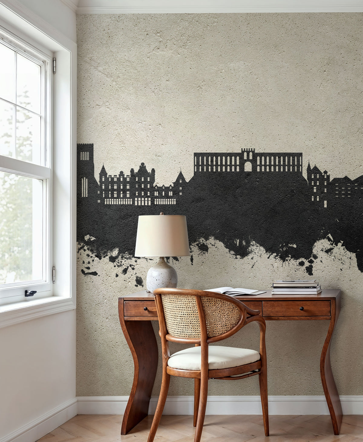 Oban Scotland Skyline Concrete Mural Wallpaper - room preview 02