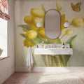 Yellow French Tulips Mural Wallpaper - room preview 02