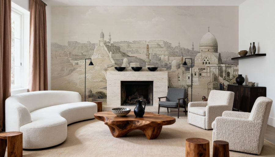 Vintage Wallpaper Mural – Retro Wall Mural – The Citadel of Cairo