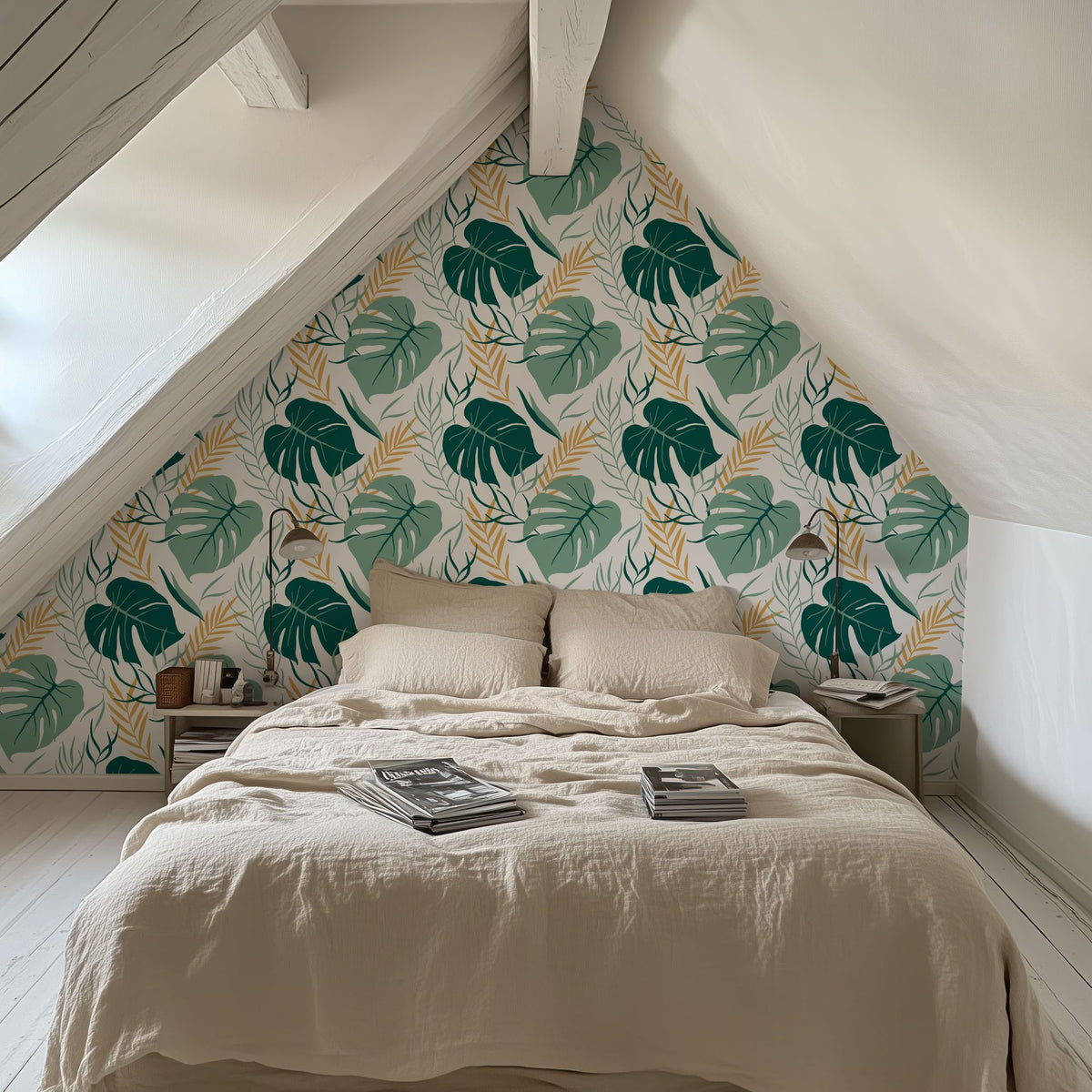 Tropic Monstera Mural Wallpaper - room preview 02