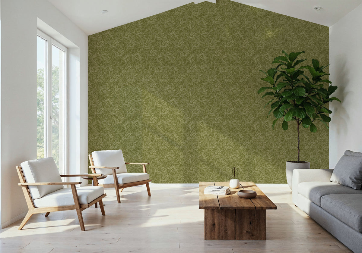Catch the Breeze, Olive Mural Wallpaper - room preview 02