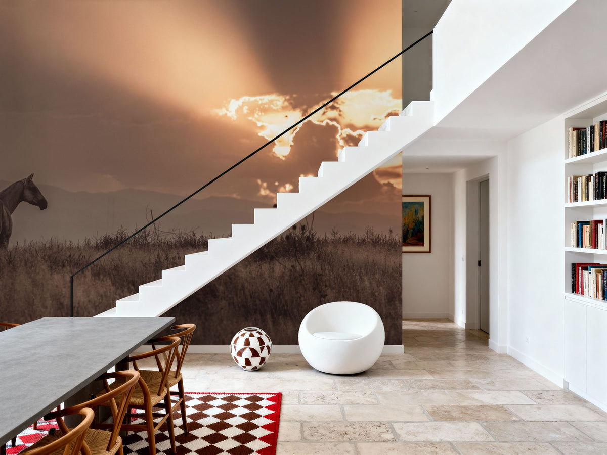 Faded Sunset Mural Wallpaper - room preview 02