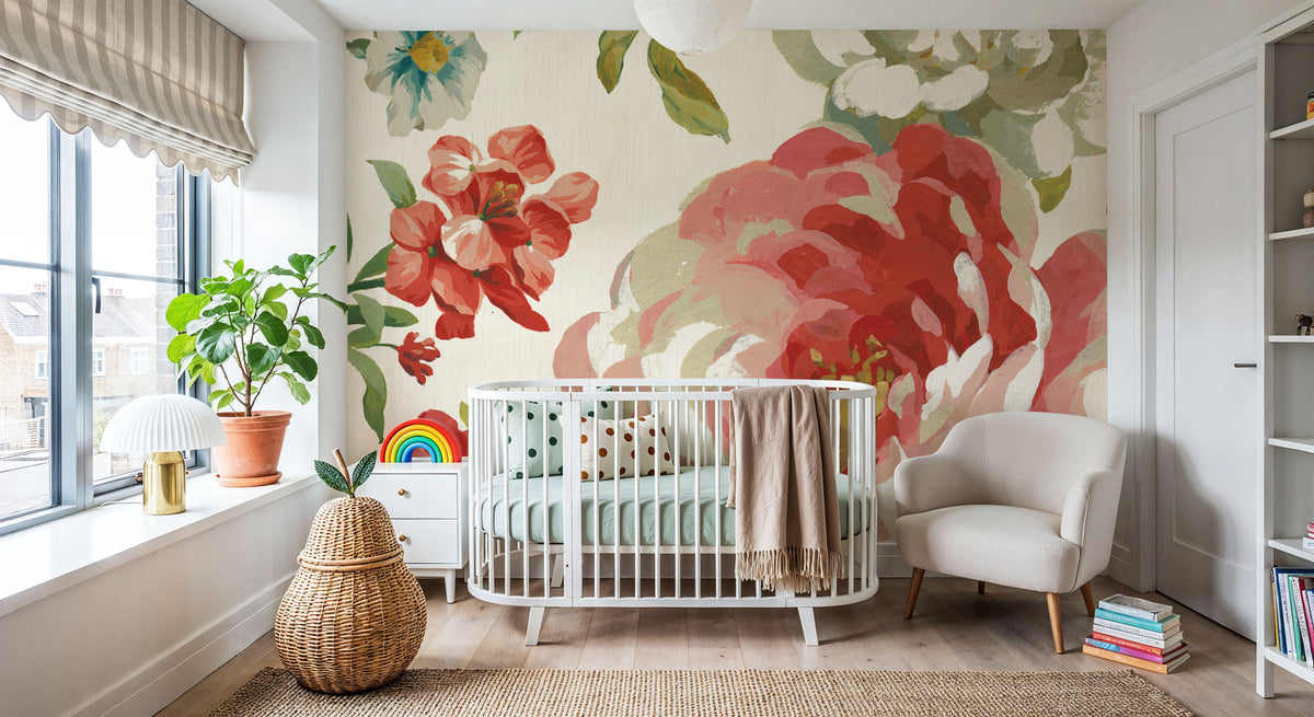 Elegant Floral IV Mural Wallpaper - room preview 02