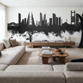 Manama Skyline Black & White Mural Wallpaper - room preview 02