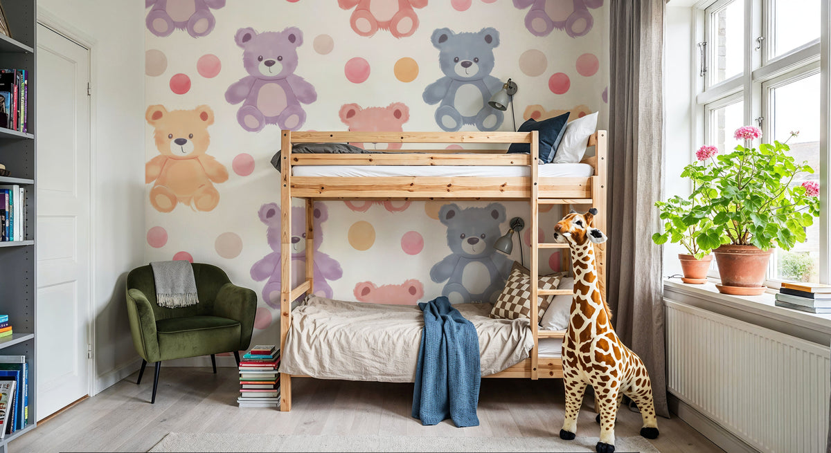 Teddy Bear Time Mural Wallpaper - room preview 02