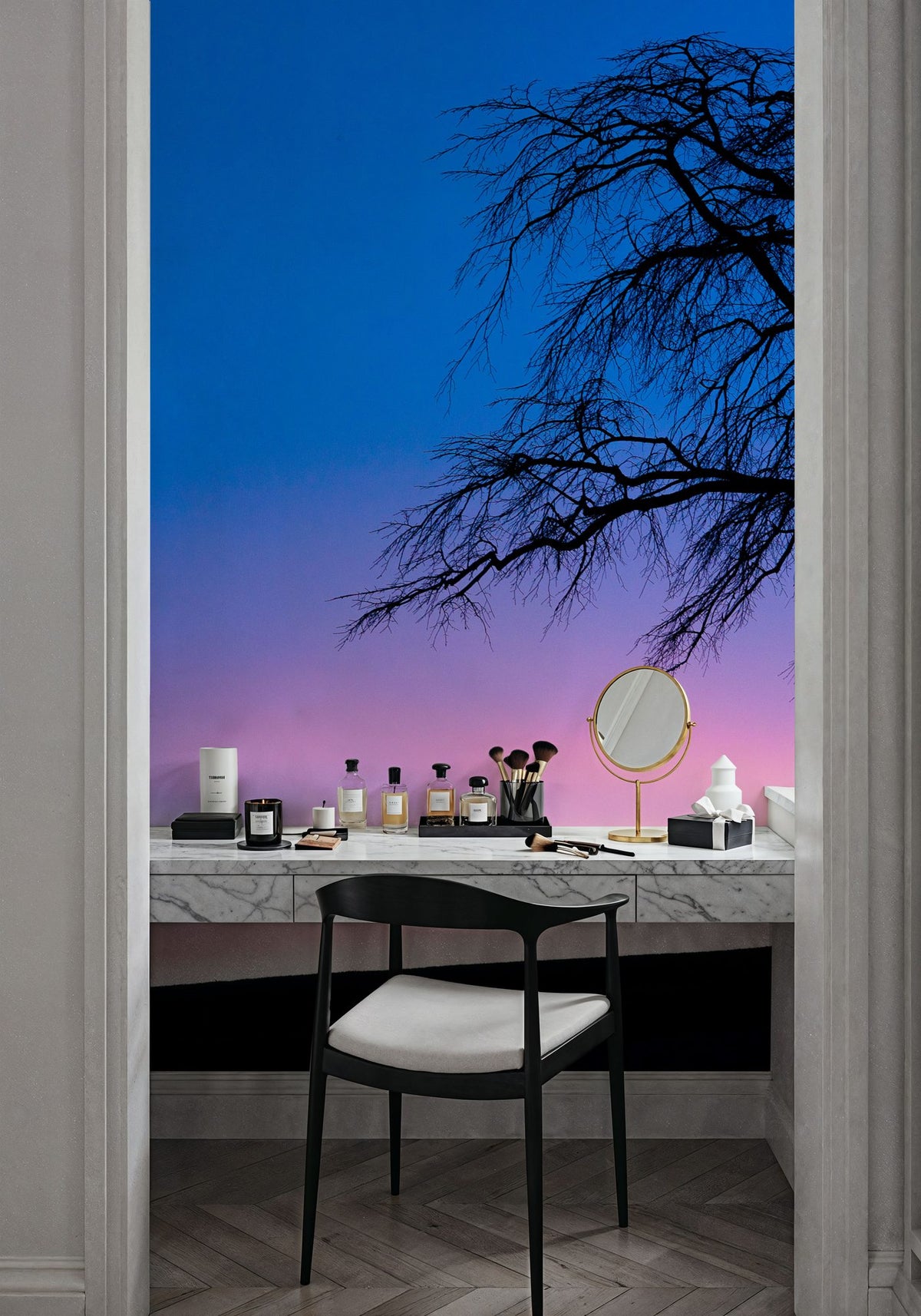 Sunset Tree Mural Wallpaper - room preview 02