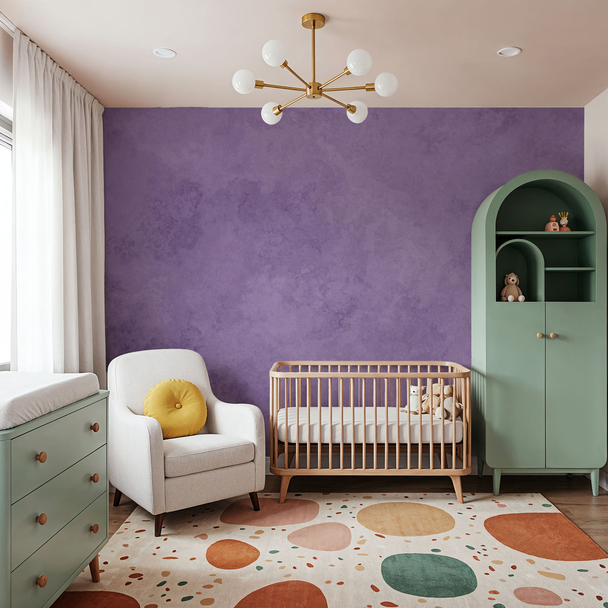 Subtle Plaster Wall, Aura Indigo Mural Wallpaper - room preview 02