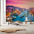 Grand Canal Sunset Pink Mural Wallpaper - room preview 02