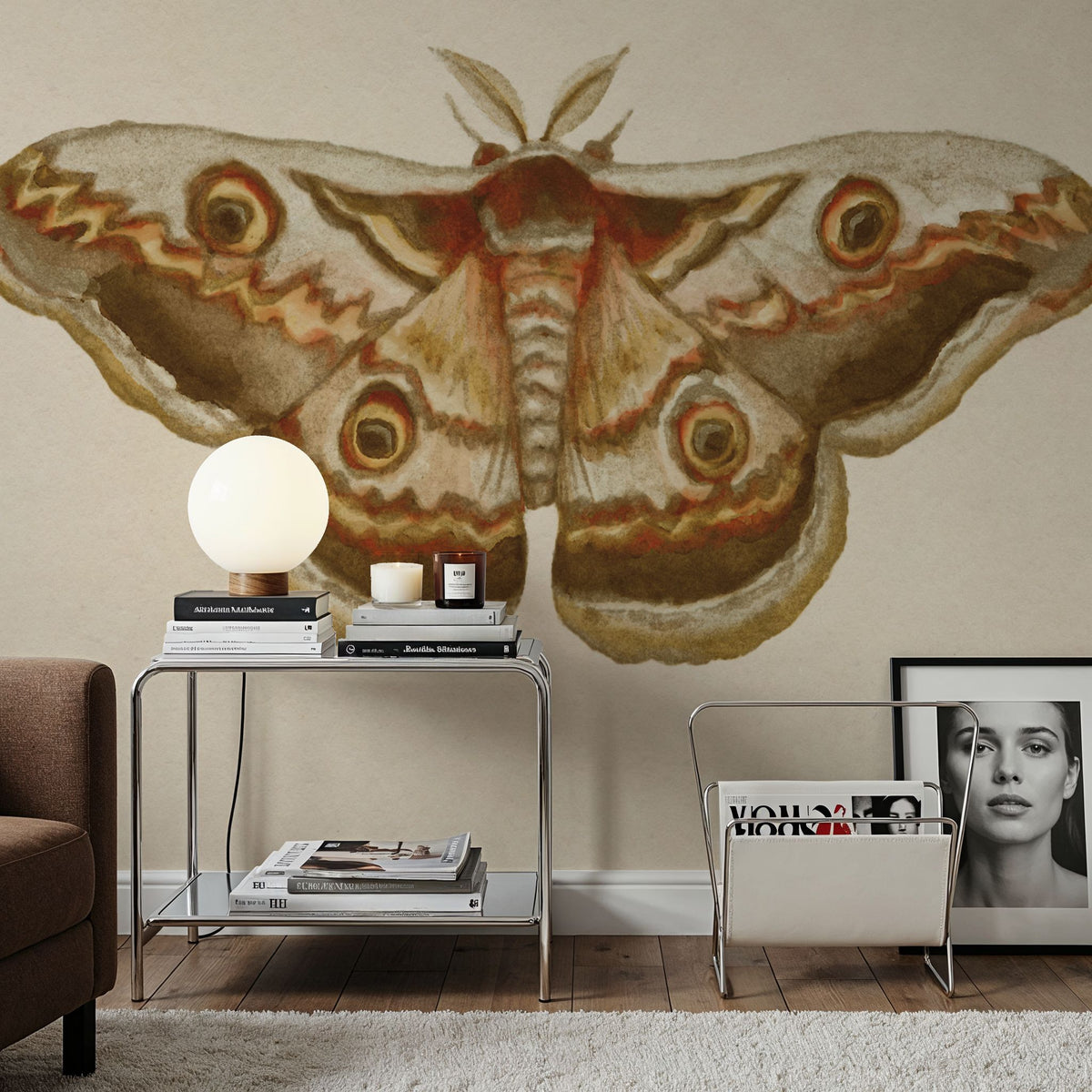 Spooky Halloween Moth II Mural Wallpaper - room preview 02