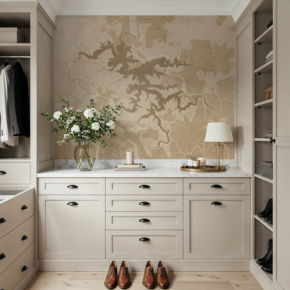 Lake Santeetlah Ochre Mural Wallpaper - room preview 02