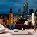 Sky Blue Twilight Metropolis Mural Wallpaper - room preview 02