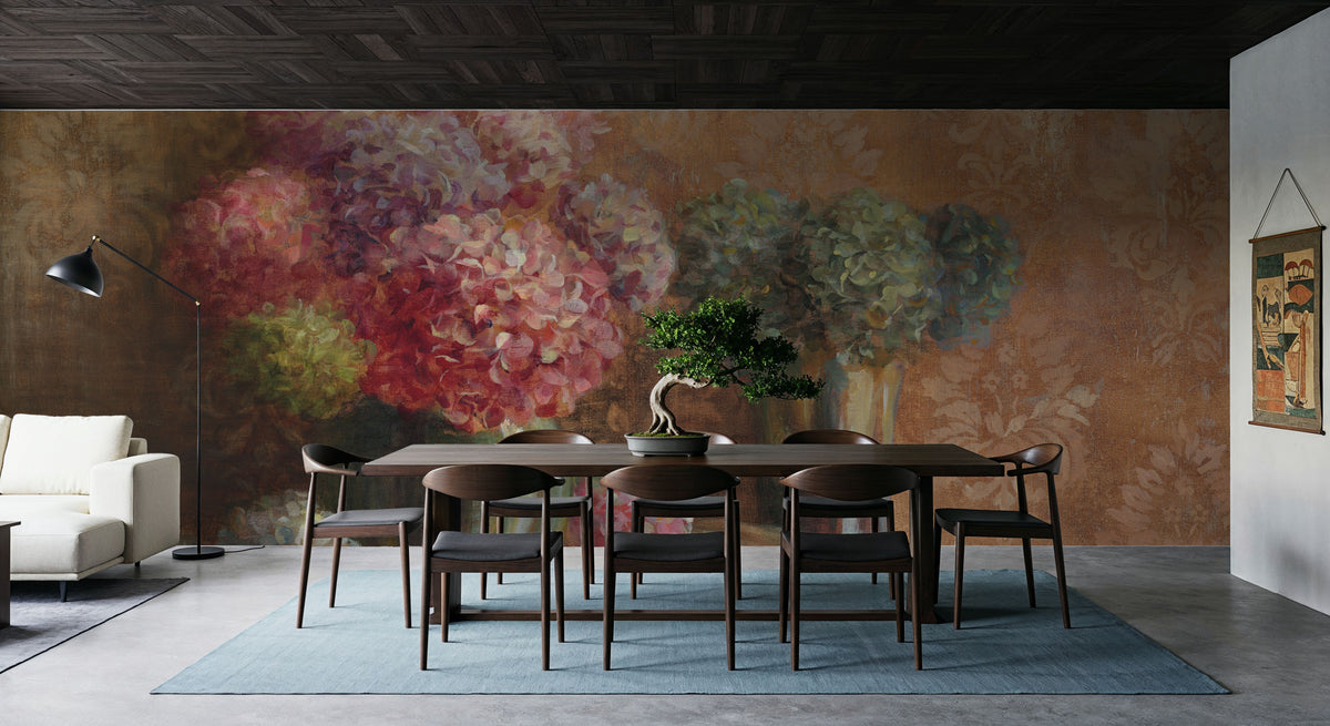 Winter Hydrangea Mural Wallpaper - room preview 02