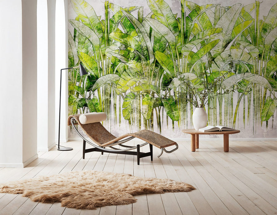 Nature Wallpaper Mural – Natural Wall Mural – Wild Green Leaves