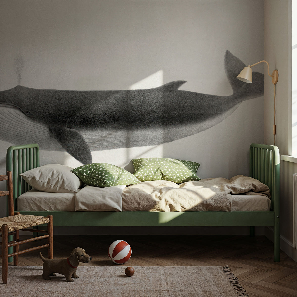 Fin Whale Mural Wallpaper - room preview 02