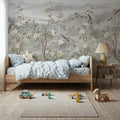 Peony Tree Landscape, Mist Mural Wallpaper - room preview 02