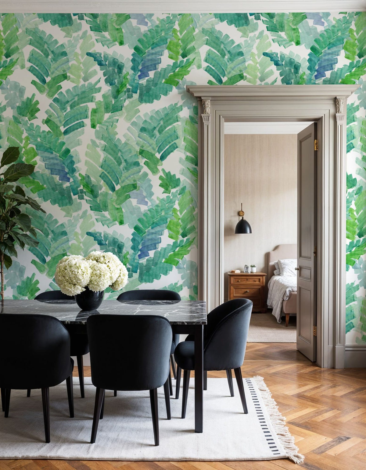 Tropical Fern Cascade Mural Wallpaper - room preview 02