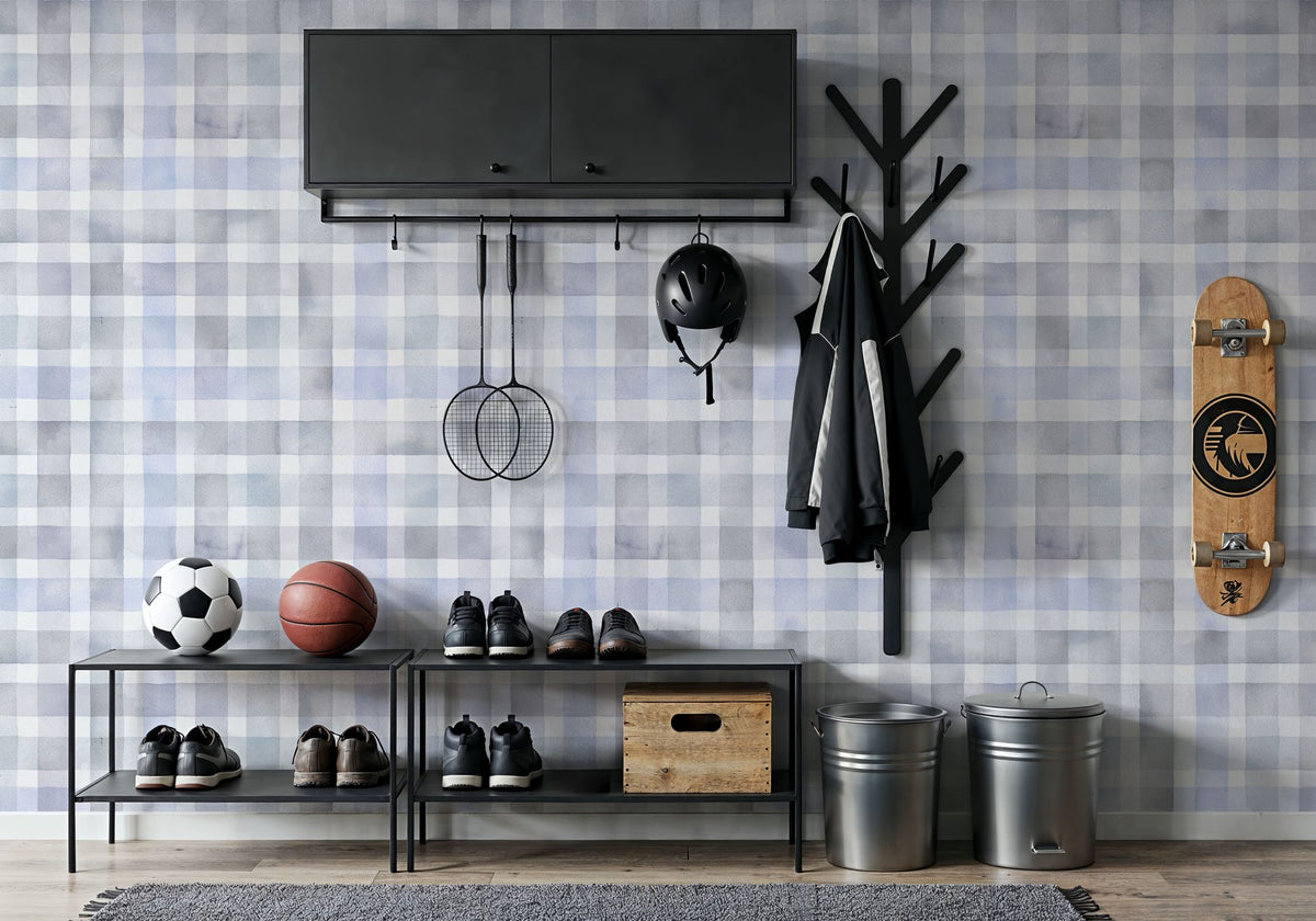 Dwellpaper Checkered Watercolor, Stone Mural Wallpaper image 2
