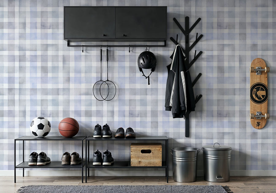 Watercolor Wallpaper Mural – Watercolour Wall Mural – Checkered Watercolor, Stone