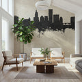 Providence Rhode Island Skyline Concrete Mural Wallpaper - room preview 02