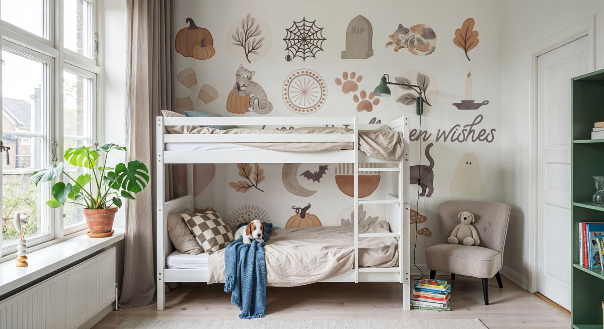 Pumpkins and Paws IV Mural Wallpaper - room preview 02