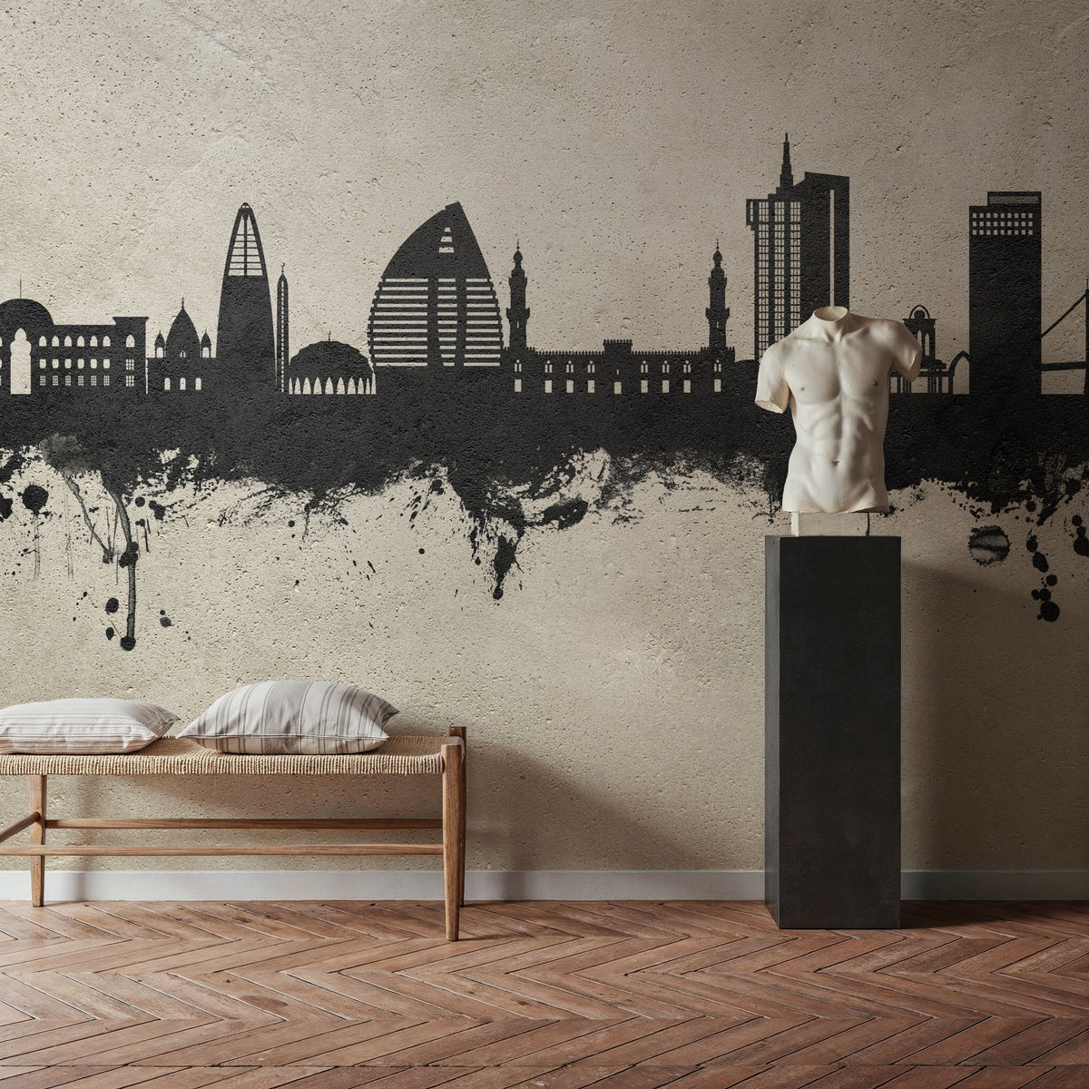 Khartoum Sudan Skyline Concrete Mural Wallpaper - room preview 02