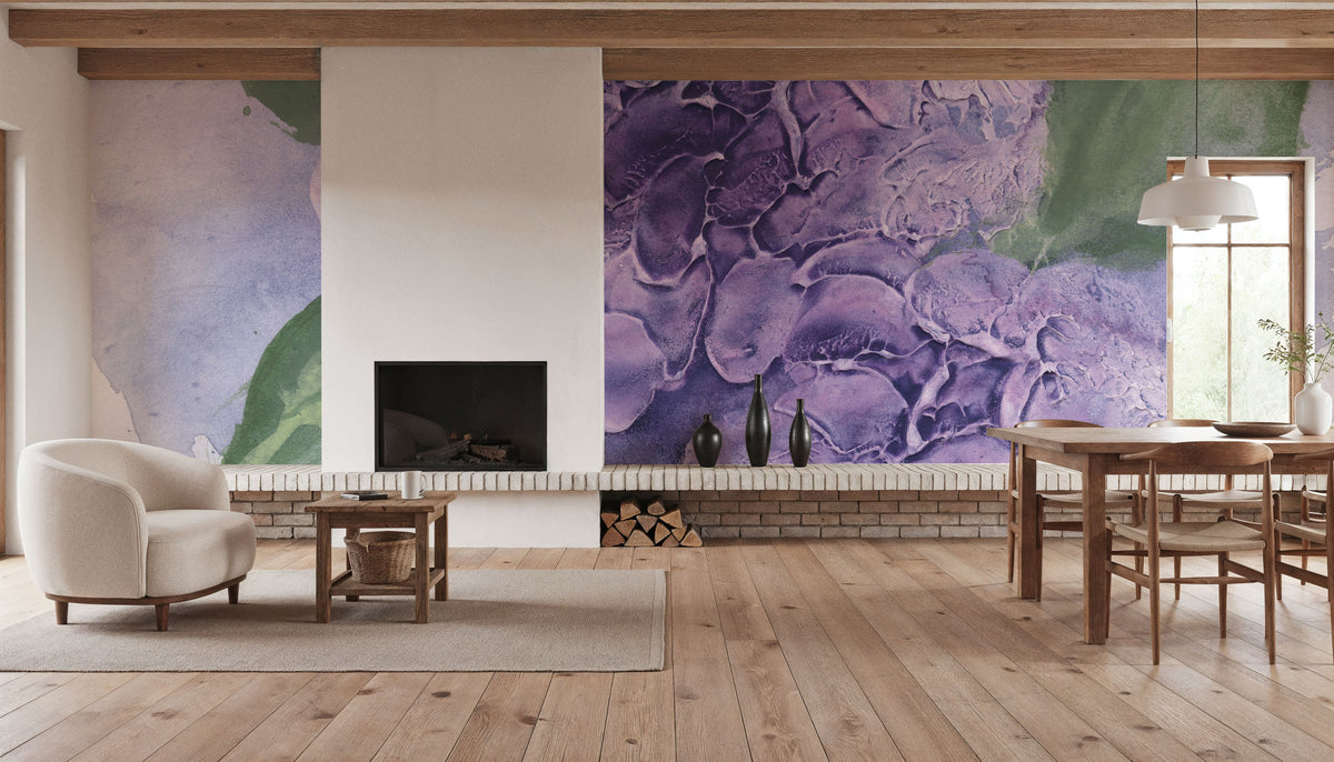 Dimensional Hydrangea I Mural Wallpaper - room preview 02