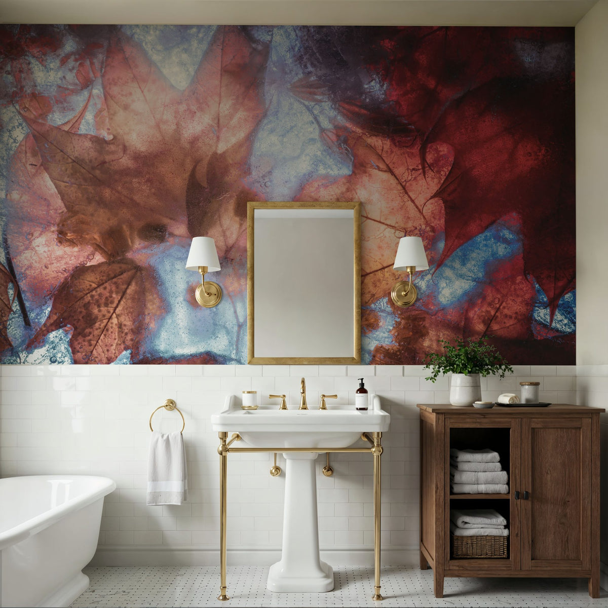 Frozen Autumn Mural Wallpaper - room preview 02