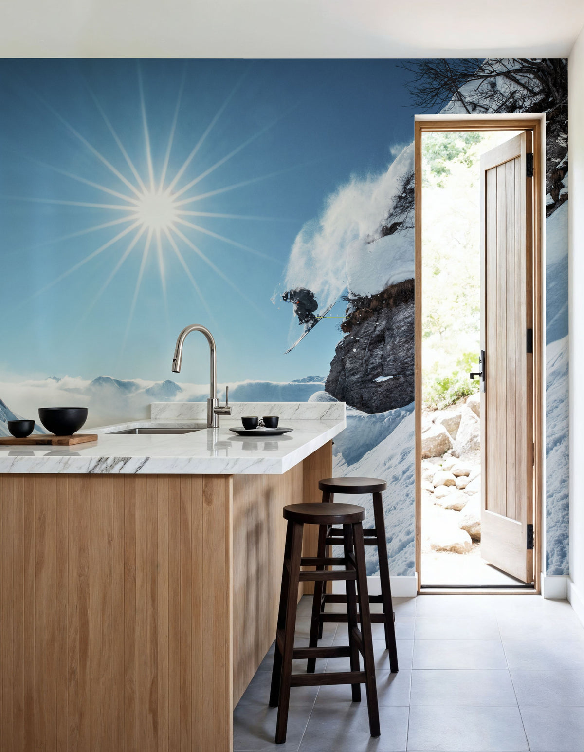 Skiing Dreams Mural Wallpaper - room preview 02