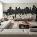 Tulsa Oklahoma Skyline Concrete Mural Wallpaper - room preview 02