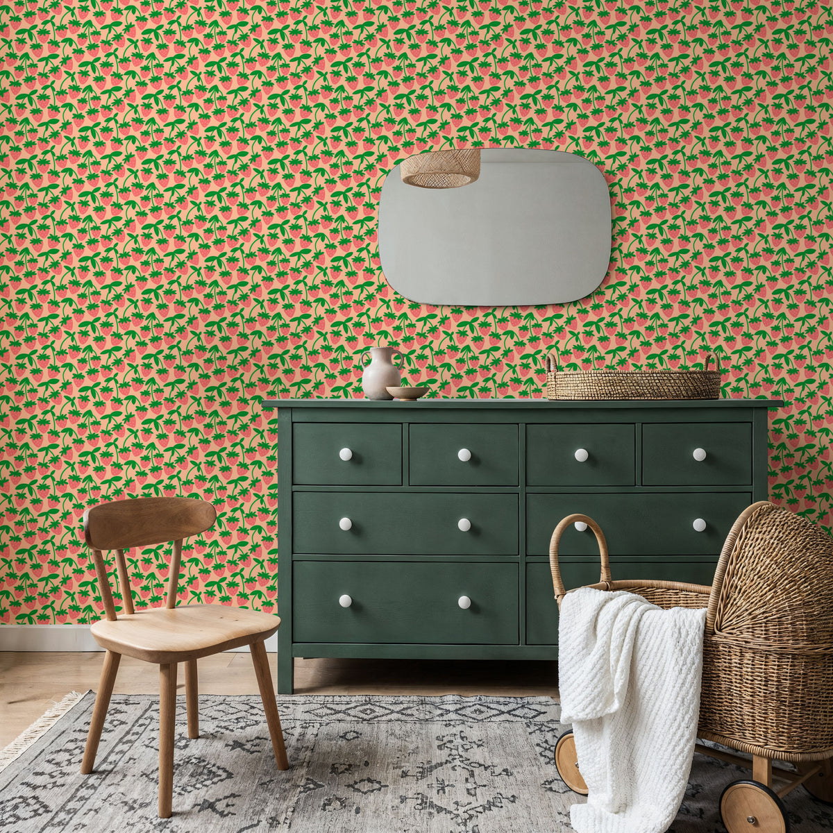 Sweet Strawberries Mural Wallpaper - room preview 02