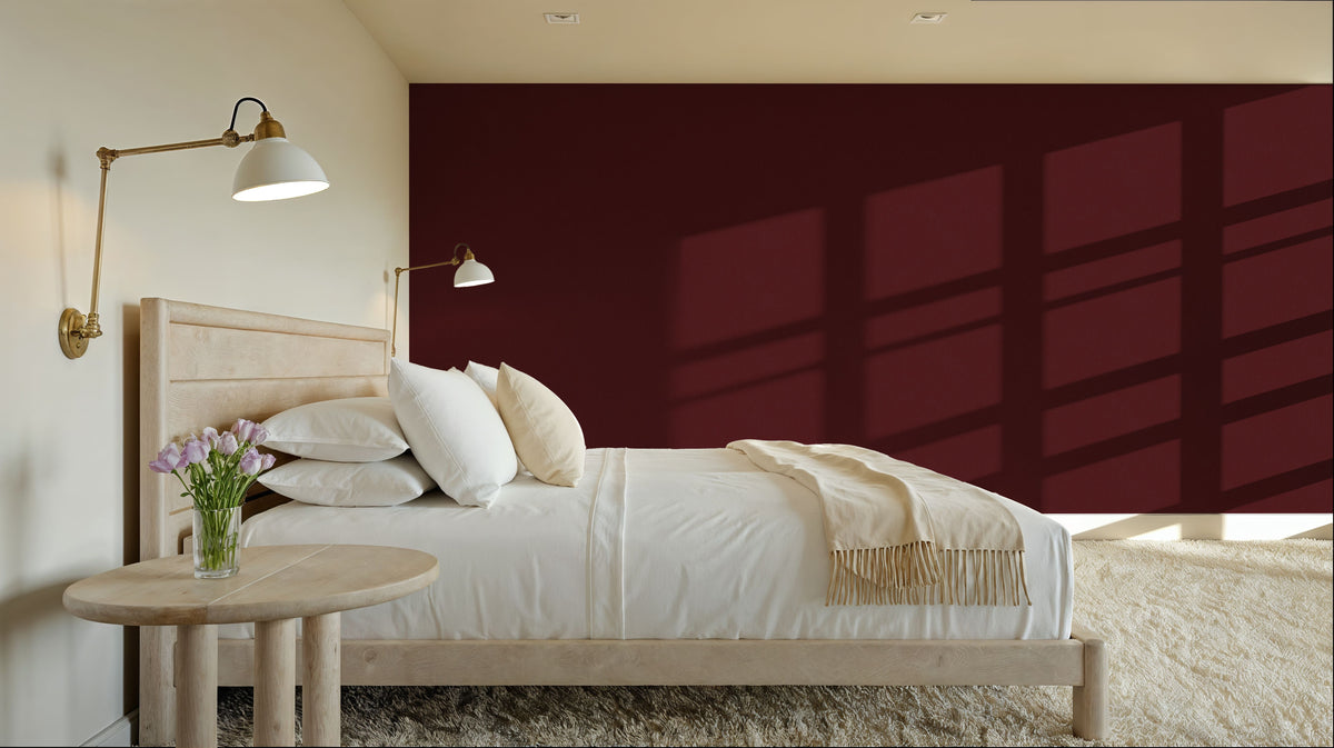 Faux Sand Stucco Finish, Burgundy Mural Wallpaper - room preview 02
