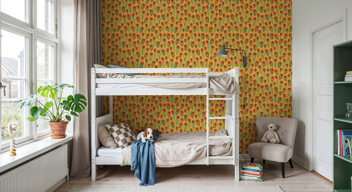 Love Tulip Mural Wallpaper - room preview 02