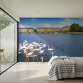 Riverside Swans Mural Wallpaper - room preview 02