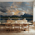 Clouds Above Mount Rundle Mural Wallpaper - room preview 02
