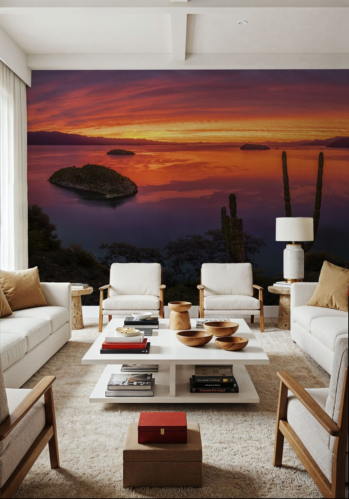 Cardon Cactus Sunset Mural Wallpaper - room preview 02