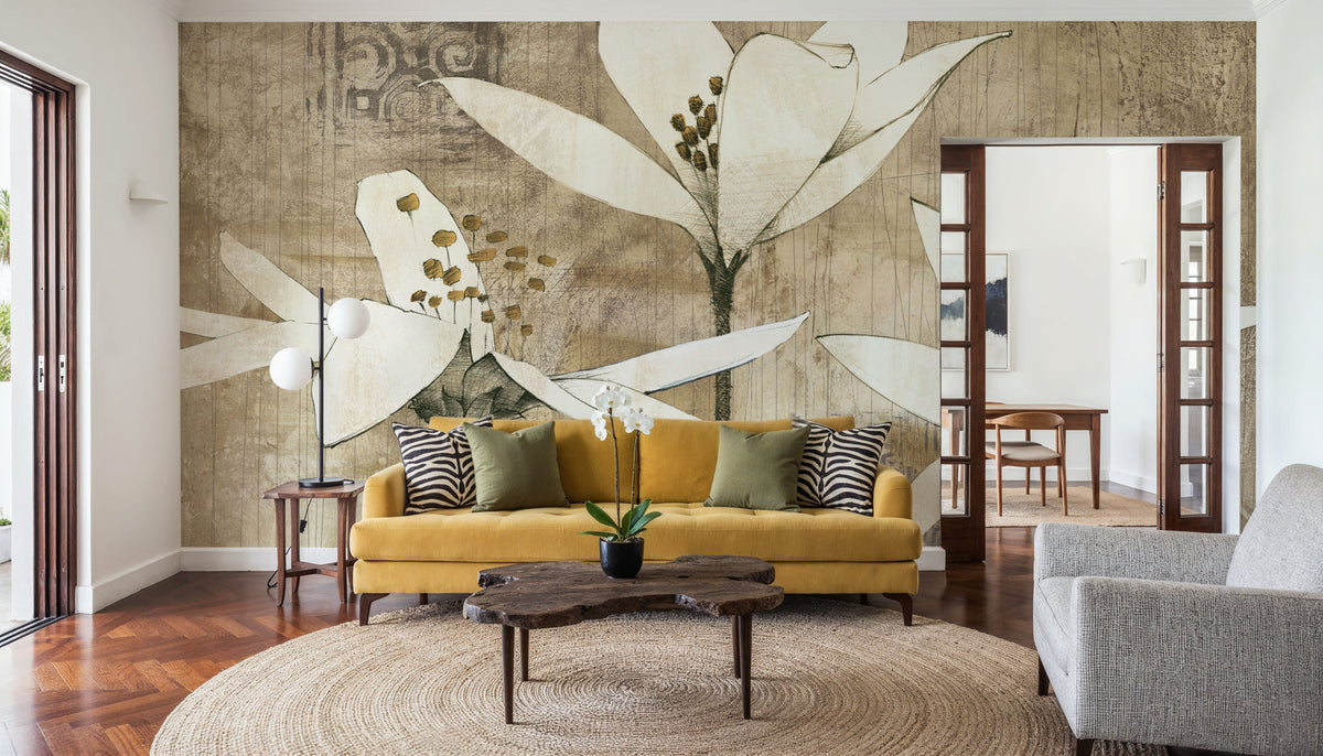 Pencil Floral III Mural Wallpaper - room preview 02
