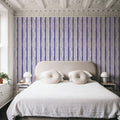 Botanical Blue Thick Lines Mural Wallpaper - room preview 02